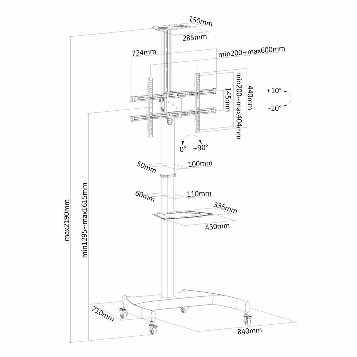 TV houder Neomounts PLASMA-M1900E 37" 50 kg